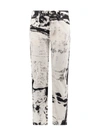 ALEXANDER MCQUEEN COTTON TROUSER WITH BLACKEWHITE PRINT