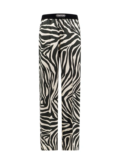 Tom Ford Optical Zebra-print Silk Pajama Pants In Multicolor