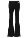 Courrèges Reedition Rib-knit Flared Trousers In Black