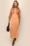 Rixo London Aoife Paisley-printed Silk Dress In Gold