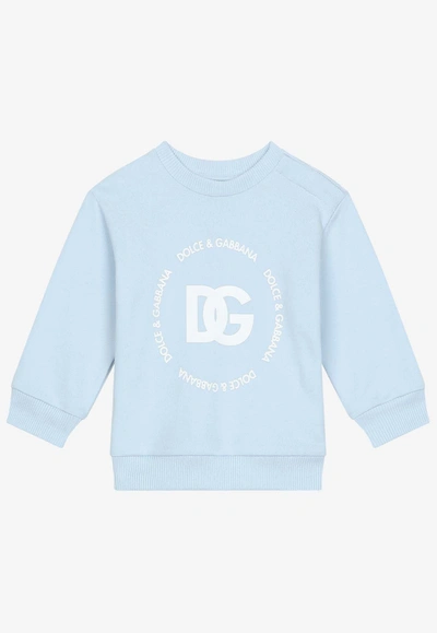 Dolce & Gabbana Babies' 印花棉质运动衫 In Blue