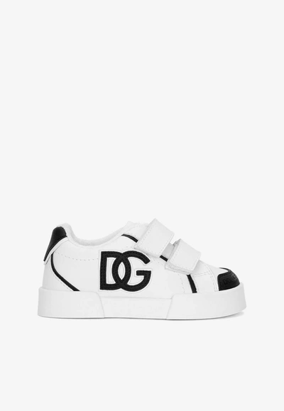 Dolce & Gabbana Baby Boys Portofino Leather Low-top Sneakers In White