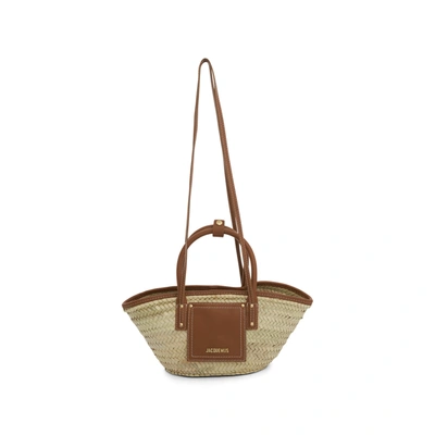 Jacquemus Le Petit Panier Soleil Straw & Leather Bag