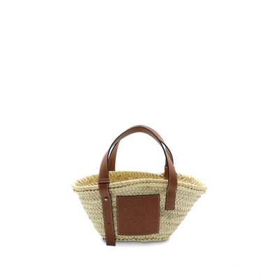 Loewe Small Basket Bag In Neutral