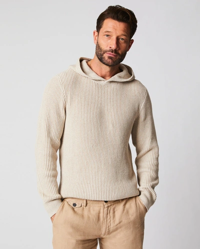 Reid Fisherman Rib Hoodie In Oatmeal