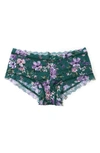 Hanky Panky Printed Signature Lace Boyshorts In Flowers In Your Hair