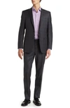CANALI CANALI MILANO TRIM FIT PLAID WOOL SUIT
