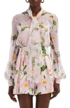 Oscar De La Renta Poppy-print Silk Shirt In Pink/ Soft Pink