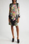 ETRO PLACED FLORAL PRINT STRETCH CREPE DRESS