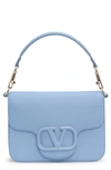 Valentino Garavani Leather Loco Shoulder Bag In Blue