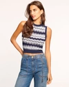 Ramy Brook Bonnie Sleeveless Knit Sweater In Navy Twist
