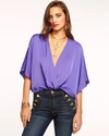 Ramy Brook Mckinley V-neck Bodysuit In Bright Amethyst
