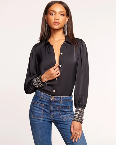 Ramy Brook Monroe Button Down Top In Black