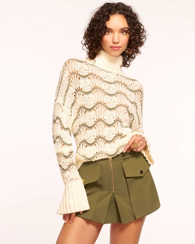 Ramy Brook Skye Turtleneck Sweater In Ivory Wave