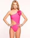 Ramy Brook Nyomi Flower One Piece Swimsuit In Perfect Pink