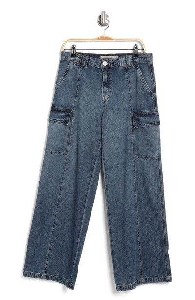 Hudson Utility High Rise Wide Leg Cargo Jeans In Deep Blue