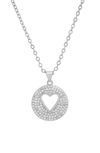 HMY JEWELRY 18K WHITE GOLD PLATED CRYSTAL HEART NECKLACE