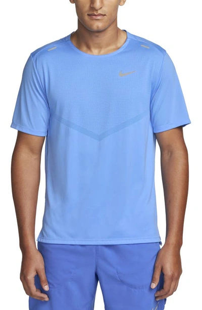 Nike Men's Rise 365 Dri-fit Short-sleeve Running Top In Blue