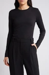 Theory Tiny Tee Long-sleeve Cotton T-shirt In Black