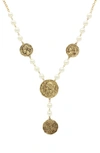 OLIVIA WELLES ANGELINE COIN & IMITATION PEARL NECKLACE