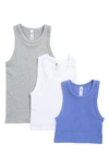 90 DEGREE BY REFLEX 3-PACK SEAMLESS RIBBED RACERBACK TANK TOPS