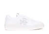 Stuart Weitzman Courtside Monogram Leather Sneakers In White