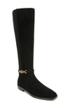 Shop Sam Edelman Clive Knee High Riding Boot In Black Suede