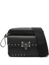 Valentino Rockstud-embellished Messenger Bag In Black