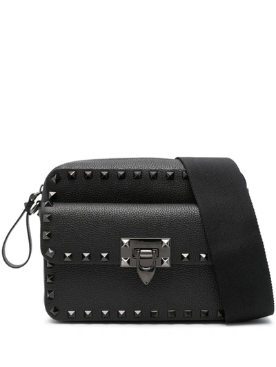 Valentino Garavani Garavani Rockstud Zip-up Messenger Bag In Black