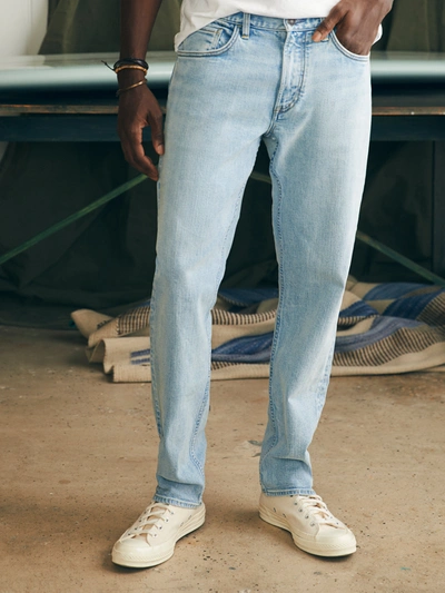 Faherty Organic Cotton Slim Straight Denim (30" Inseam) Pants In Somerset Blue