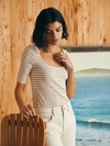 Faherty Freestyle Rib Knit T-shirt In Neutral Desi Stripe