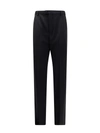 SAINT LAURENT WOOL SMOKING TROUSER WITH SATIN PROFILES