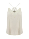 Zadig & Voltaire Zadig&voltaire White Cotton Silk Christy Top In Ecru