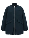 Ganni Oversized Multiple-pocket Bomber Jacket In Blue