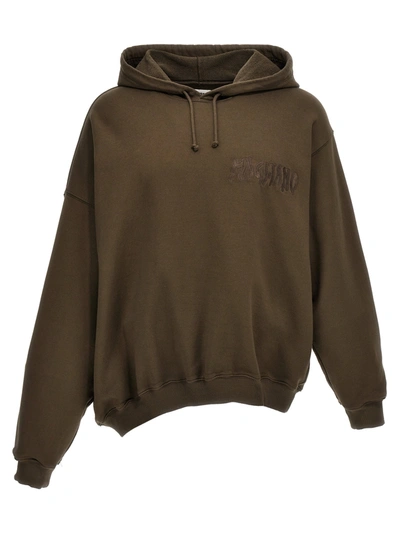 Magliano Logo-embroidered Cotton Hoodie In Brown