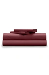 Pg Goods Pillow Gal Classic Cool & Crisp Cotton 4-piece Sheet Set In Plum