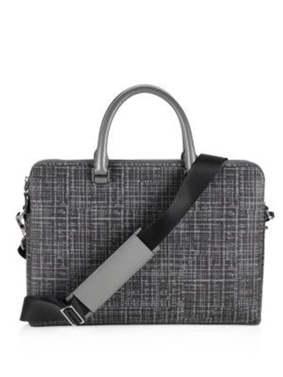 Michael Kors Patterned Leather Briefcase In Grey