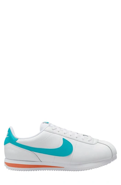 Nike Cortez Sneakers In White And Blue In White/dusty Cactus/metallic