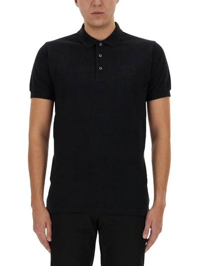 Bally Embroidered-logo Short-sleeve Polo Shirt In Black