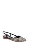 Dolce Vita Narah Pointed Toe Flat In Black/ Natural Raffia