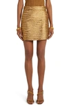 TOM FORD CROC JACQUARD WRAP MINISKIRT