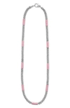 Lagos Pink Caviar Ceramic Station Necklace In Pink