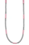 Lagos Pink Caviar Ceramic Station Necklace In Pink