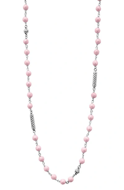 Lagos Caviar Icon Pink Ceramic Bead Necklace