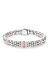Lagos Pink Caviar Diamond Ceramic Station Bracelet In Pink