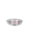 Lagos Pink Caviar Diamond Ceramic Ring In Pink