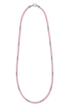Lagos Pink Caviar Ceramic Station Necklace In Pink