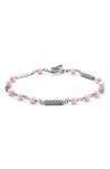 Lagos Caviar Icon Pink Ceramic Bead Toggle Bracelet In Pink