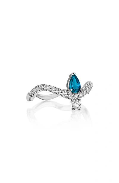 HUEB MIRAGE DIAMOND & BLUE TOPAZ RING