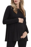 Nom Maternity Boat Neck Tee In Black